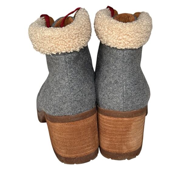 Kork Ease Evie Womens Size 10M Ankle Boots Gray Felted Wool Lace Up Bootie Heel - Picture 4 of 11